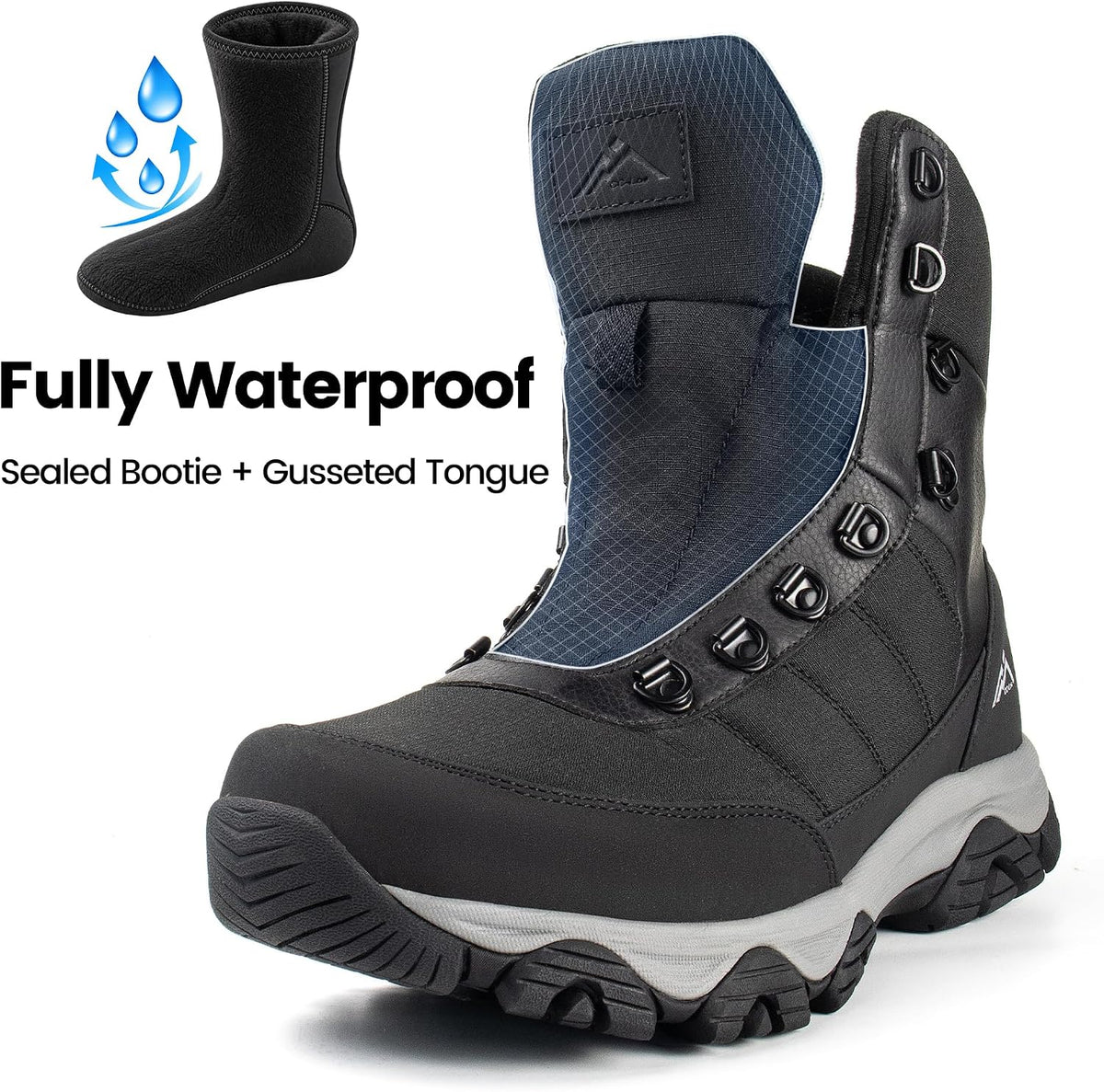 CC-Los Men's Waterproof Winter Snow Boots Warm and Lightweight