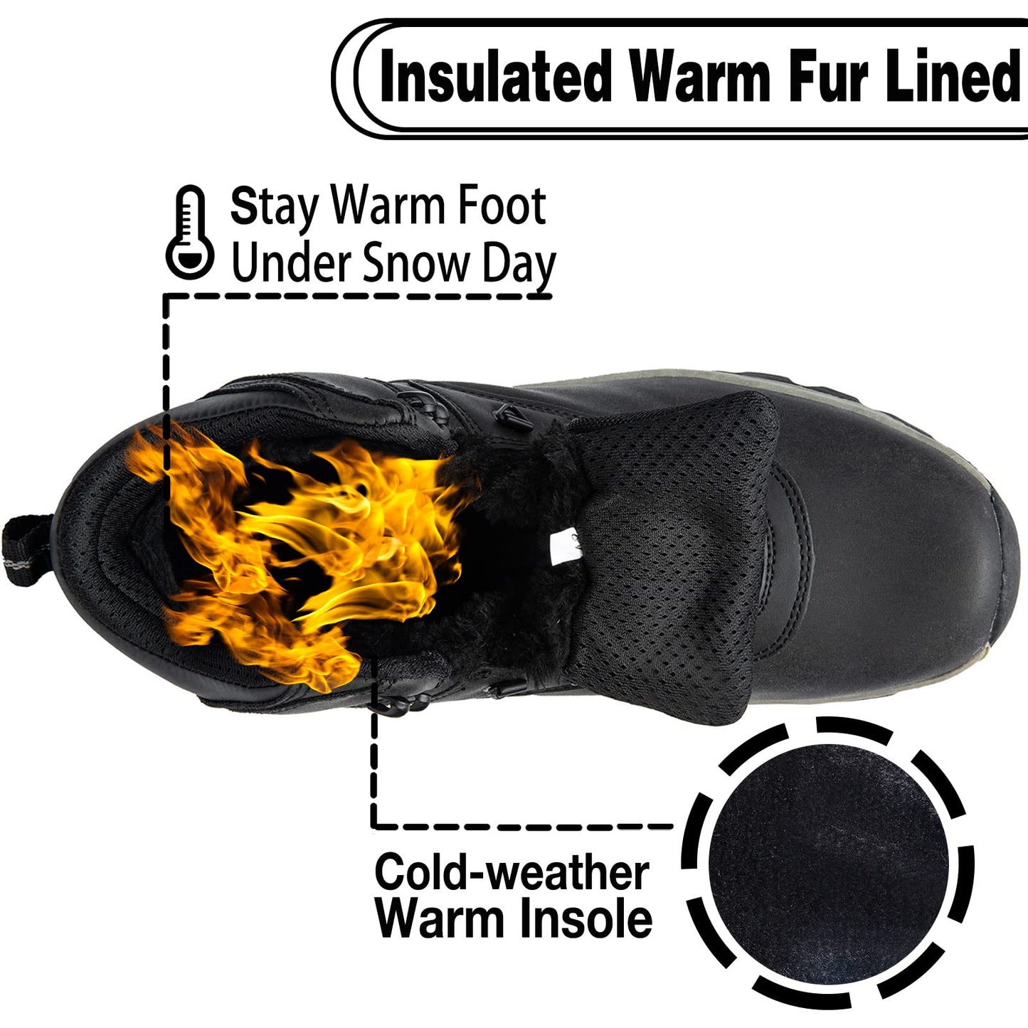CC-Los Winter Snow Boots for Men Water Resistant