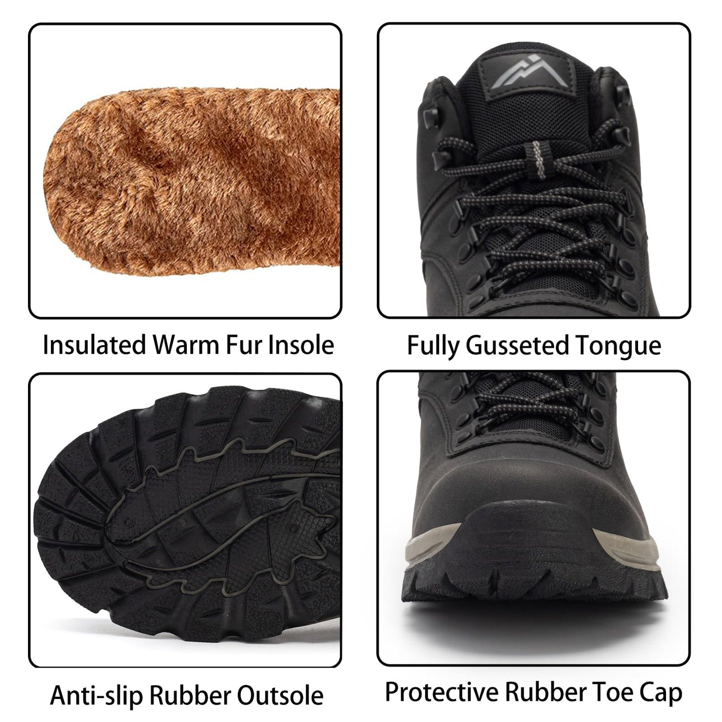CC-Los Winter Snow Boots for Men Water Resistant