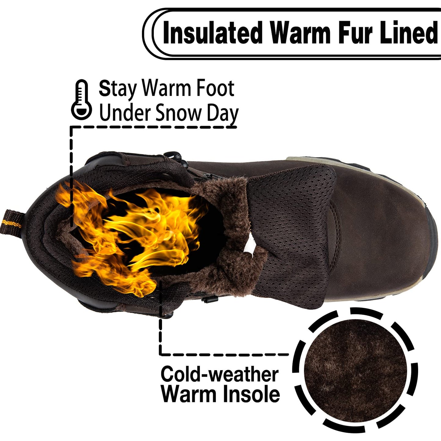 CC-Los Winter Snow Boots for Men Water Resistant
