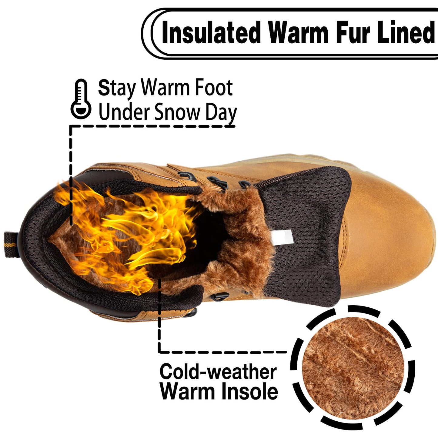 CC-Los Winter Snow Boots for Men Water Resistant