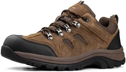 CC-Los Men's Waterproof Hiking Shoes - Suede Leather Lightweight Breathable Outdoor Trekking