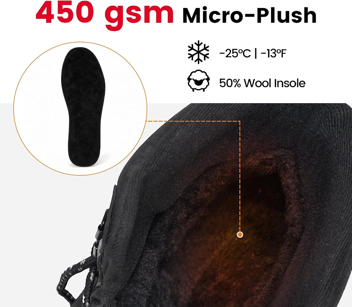 CC-Los Men's Waterproof Winter Snow Boots Warm and Lightweight