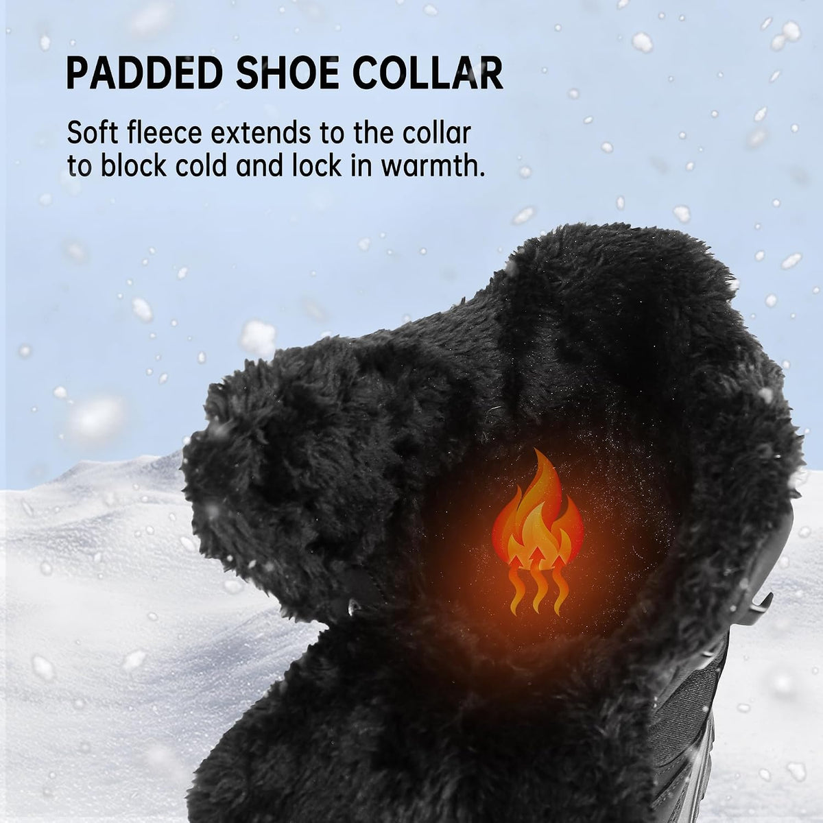 CC-Los Men's Waterproof Mid-Calf Winter Snow Boots with Faux Fur Trim