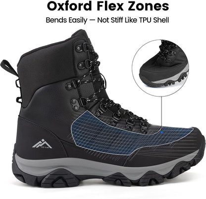 CC-Los Men's Waterproof Winter Snow Boots Warm and Lightweight