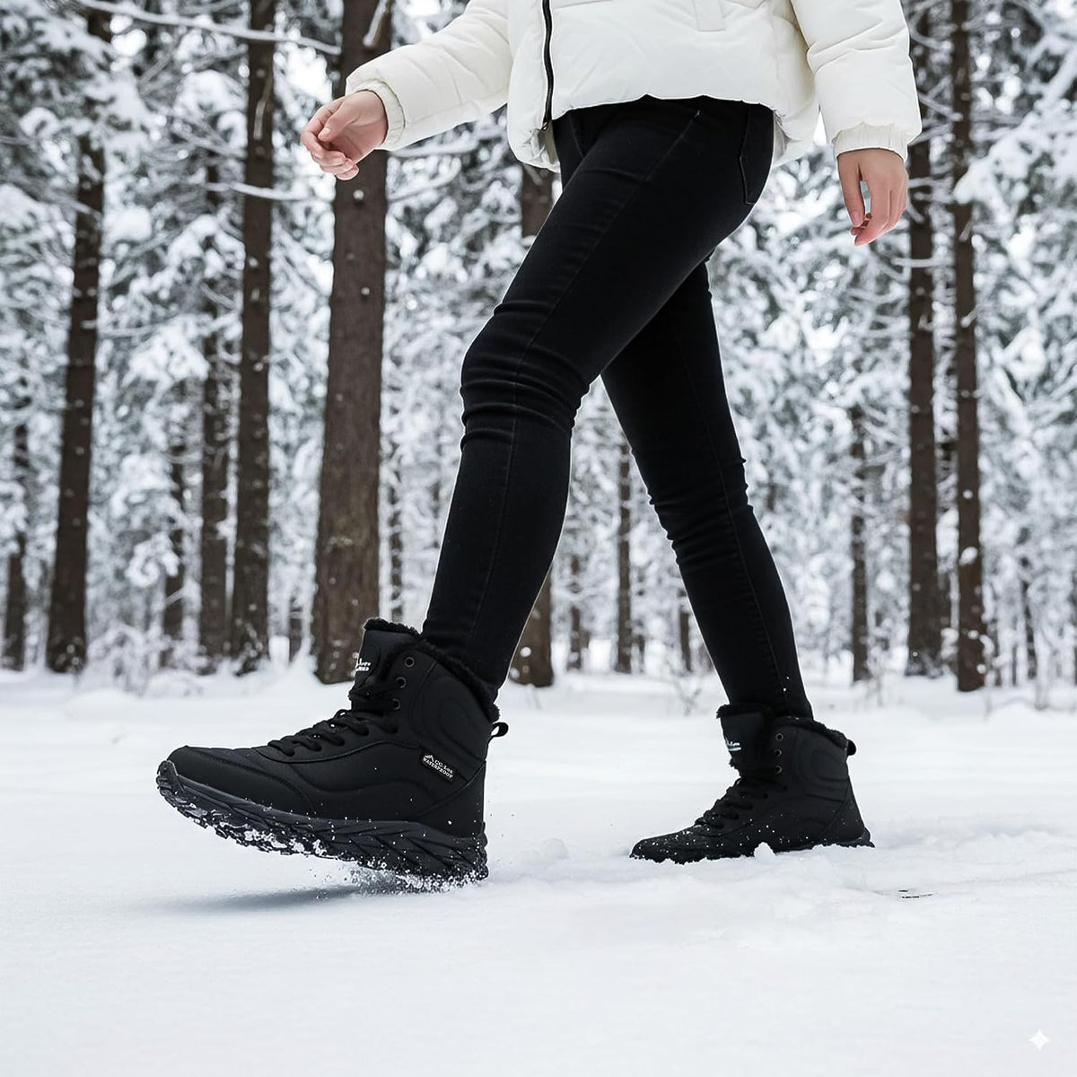 CC-Los Women's Ankle Hiking Winter Snow Boots Faux Fur Lined Warm