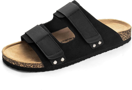 KWUKOTY Women's Slide Sandals Cork Footbed EVA Adjustable Arch Support