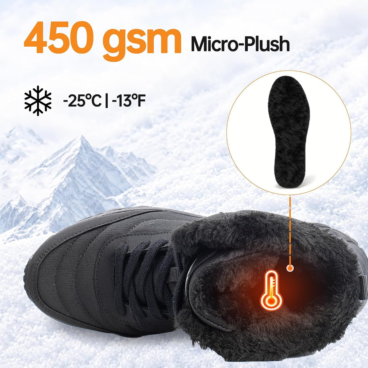 CC-Los Women's Ankle Hiking Winter Snow Boots Faux Fur Lined Warm